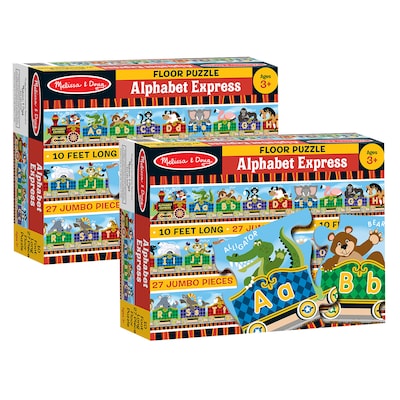 Melissa & Doug Alphabet Express Floor Puzzle, 10 x 6-1/2, 27 Pieces, Pack of 2 (LCI4420-2)