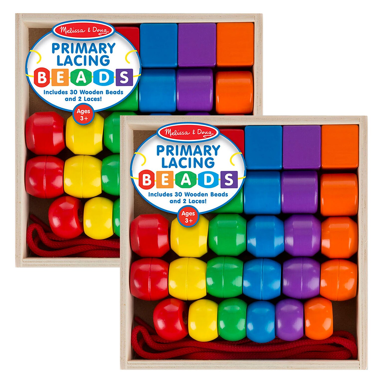 Melissa & Doug Primary Lacing Beads, 2 Sets (LCI544-2)