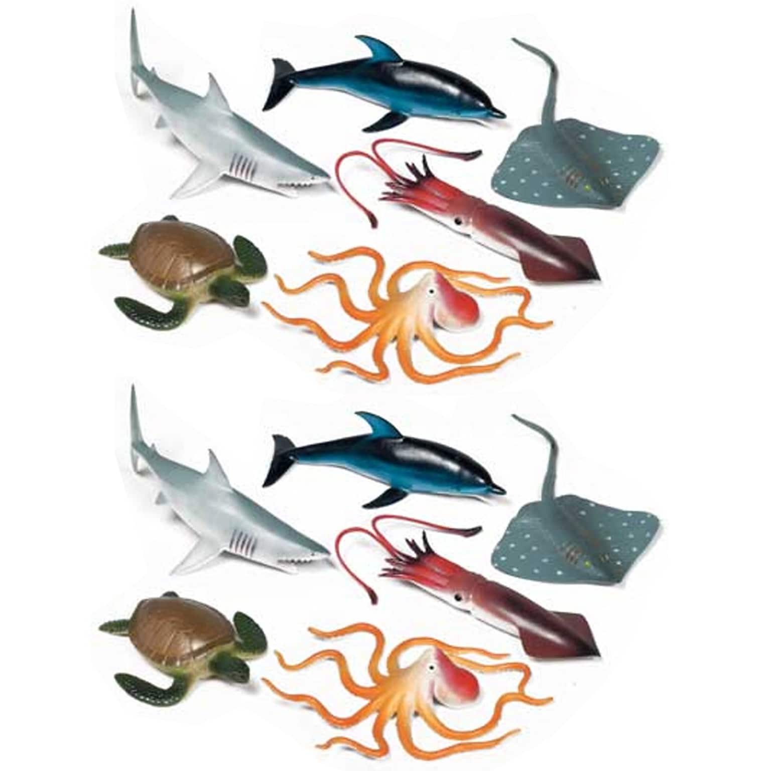 Get Ready Kids Ocean Animals Playset, 6 Per Set, 2 Sets (MTB872-2)
