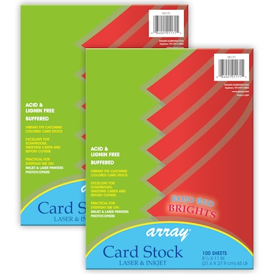 Pacon Card Stock, Rojo Red, 8-1/2 x 11, 100 Sheets Per Pack, 2 Packs (PAC101171-2)