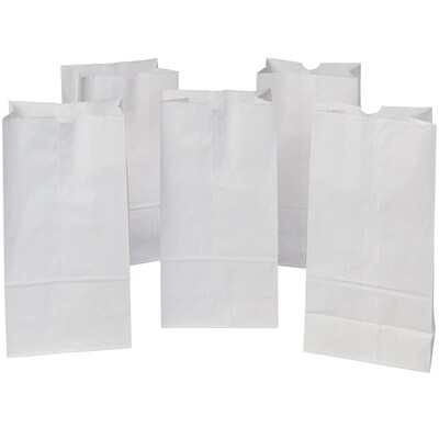 Creativity Street Kraft Bag, White, 7-1/8" x 4-3/8" x 14", 50 Bags Per Pack, 2 Packs (PAC72120-2)