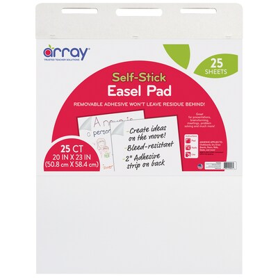 Array® Easel Pad, Self-Adhesive, White, Self-Adhesive, 20 x 23, 25 Sheets, Pack of 2 (PACSP2023-2)