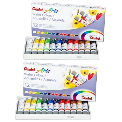 Pentel Watercolors Paint, 12 Per Set, 2 Sets (PENWFRS12-2)