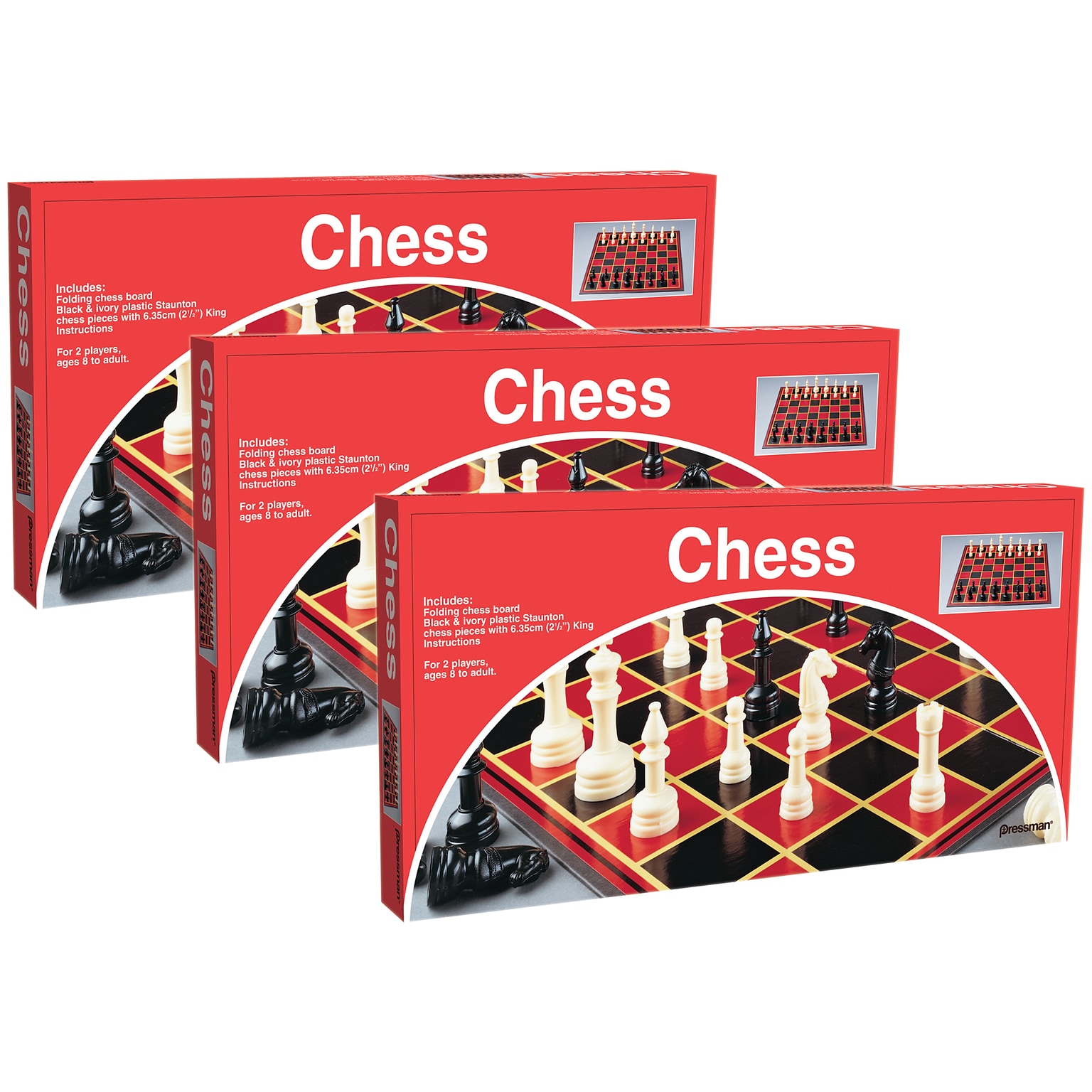 Pressman Chess Board Game, Pack of 3 (PRE112412-3)