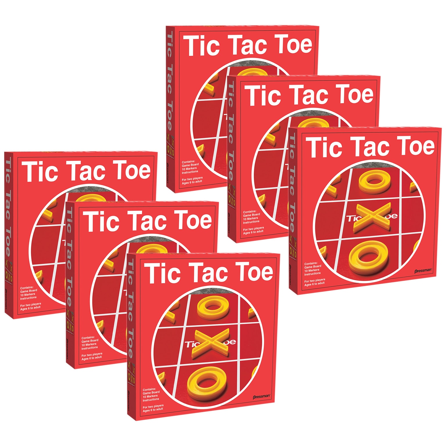 Pressman Tic Tac Toe Board Game, Pack of 6 (PRE150512-6)