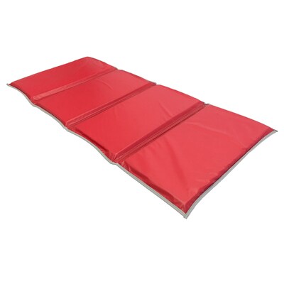 KinderMat 3-Fold Vinyl Basic Mat, 45" x 19", Red/Blue with Gray Binding, 2/Bundle (PZ-KM110-2)