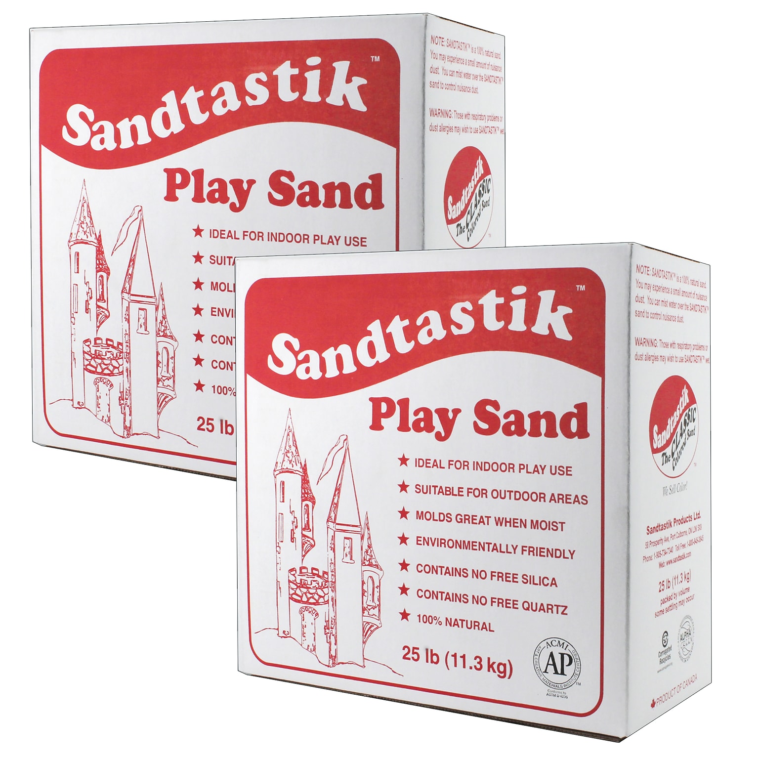 Sandtastik Sparkling White Play Sand, 25 lbs./Pack, 2 Packs (SND025-2)