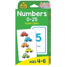 School Zone Publishing Numbers 0-25 Flash Cards, 6 Packs (SZP04022-6)