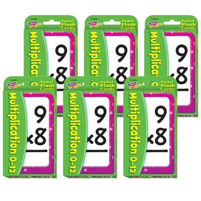 TREND Multiplication 0-12 Pocket Flash Cards, 6 Packs (T-23006-6)