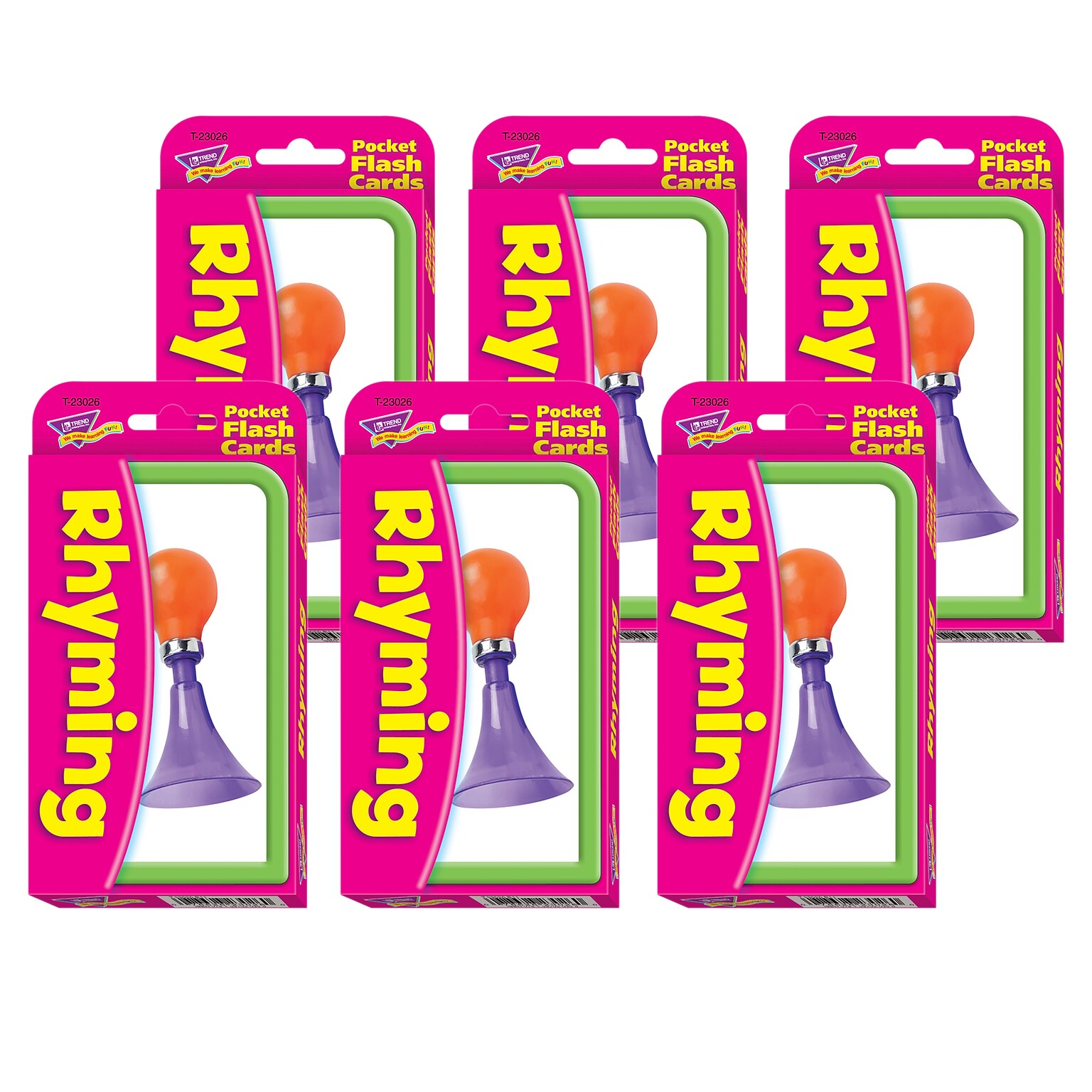 Trend Enterprises Rhyming Pocket Flash Cards, 6 Packs (T-23026-6)