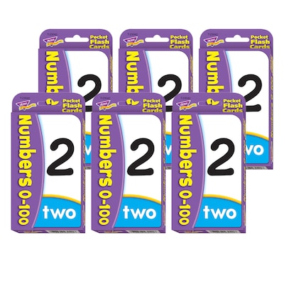 Trend Enterprises Numbers 0-100 Pocket Flash Cards, 6 Packs (T-23040-6)