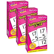 TREND Subtraction 13-18 Skill Drill Flash Cards, 3 Packs (T-53104-3)
