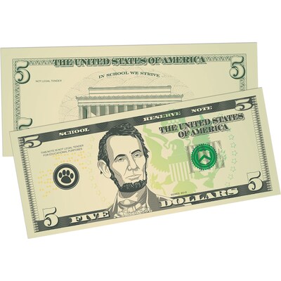Teacher Created Resources Play Money: Assorted Bills, 110 Per Pack, 6 Packs (TCR20638-6)