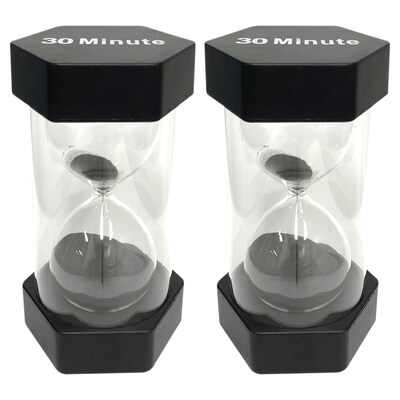 Teacher Created Resources 30 Minute Sand Timer, Black, 2/Pack (TCR20887-2)