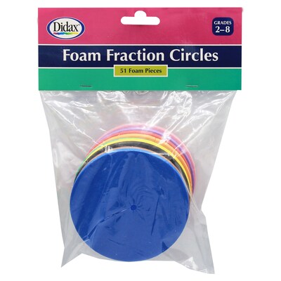 Didax Easyshapes Foam Fraction Circles, 51 Pieces Per Set, 6 Sets (DD-2485-6)