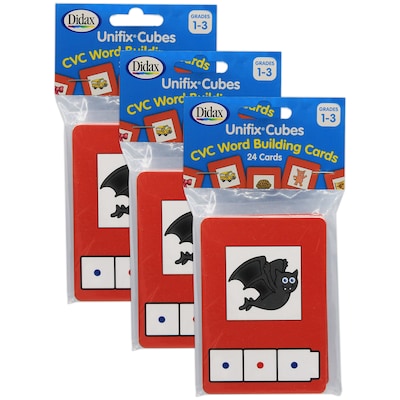 Didax CVC Word Building Cards, 24 Cards Per Pack, 3 Packs (DD-2819-3)