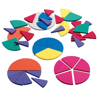 Didax Easyshapes Foam Fraction Circles, 51 Pieces Per Set, 6 Sets (DD-2485-6)