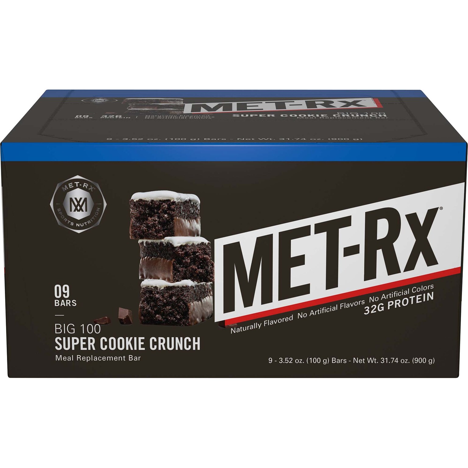 MET-Rx Big 100 Protein Bars, Super Cookie Crunch, 3.52 oz., 9/Box (NRN55727)