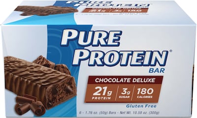 Pure Protein Protein Bar Gluten Free Chocolate Protein Bar, 6 Bars/Box (NRN13809)