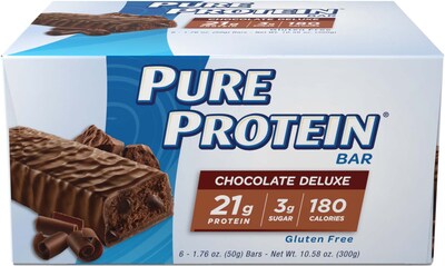 Pure Protein Protein Bar Gluten Free Chocolate Protein Bar, 6 Bars/Box (NRN13809)