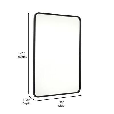 Flash Furniture Jada Decorative Wall Mirror, 40" x 30" Matte Black (HMHD22M198YBNBK)