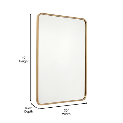 Flash Furniture Jada Decorative Wall Mirror, 40" x 30" Matte Gold (HMHD22M198YBNGD)