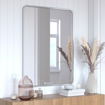 Flash Furniture Jada Decorative Wall Mirror, 40" x 30" Matte Silver (HMHD22M198YBNSV)