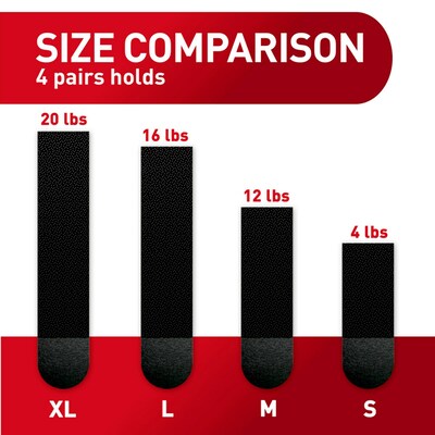 Command Extra Large Hanging Strips, 20 lb., Black, 16/Pack (17217BLK-16NA)