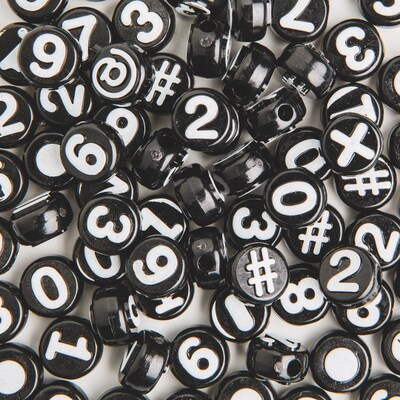 The Beadery, Black Number Beads 1/2 Lb Bag, (SS1690052WT)