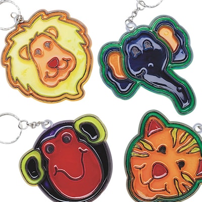 S&S Worldwide Zoo Sun Catcher Keychains, 12/Pack (CF-4475)