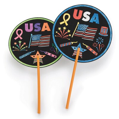 S&S Worldwide, Usa Velvet Art Fan Craft Kit Pk48, (CE4665)