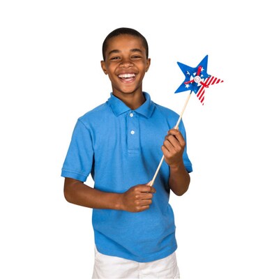 S&S Worldwide Wooden Patriotic  Pinwheel Kit, 12/Pack (CF-13055)