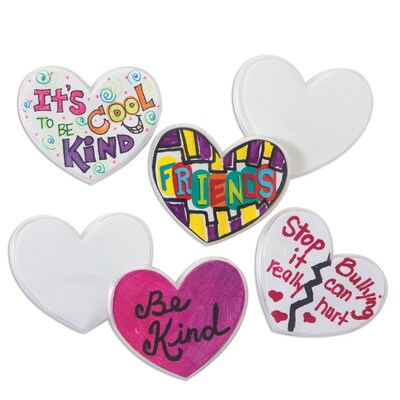 S&S Worldwide Color Me Heart Pin, Pack of 24 (CM188)