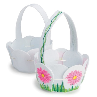 S&S Worldwide Color Me Felt Petal Basket, 12/Pack (CF-14096)