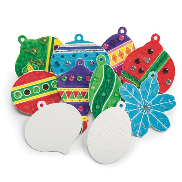 S&S Worldwide Color Me Holiday Ornaments, 48/Pack (CF-13937)