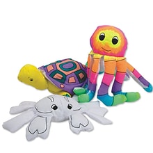 S&S Worldwide Color Me Fabric Sealife Creatures, Pack of 12 (S103)