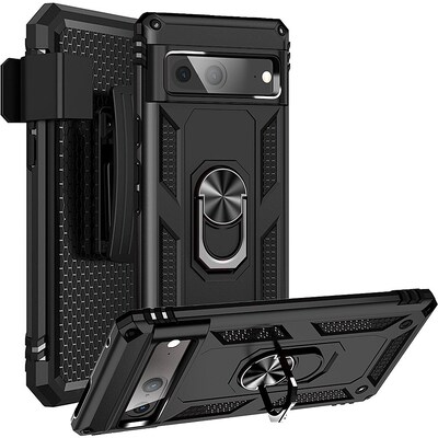 Saharacase Military Kickstand Series Black Holster for Google Pixel 7 (CP00379)