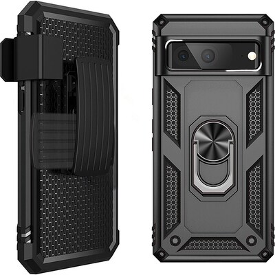 Saharacase Military Kickstand Series Black Holster for Google Pixel 7 (CP00379)
