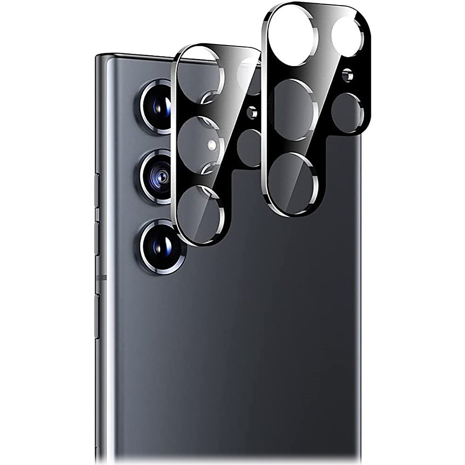 SaharaCase ZeroDamage Camera Lens Protector for Samsung Galaxy S23 Ultra, Black, 2/Pack (ZD00111)