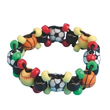 S&S Worldwide Sport Bead Bracelet Craft Kit, 12/Pack (CF-13398)