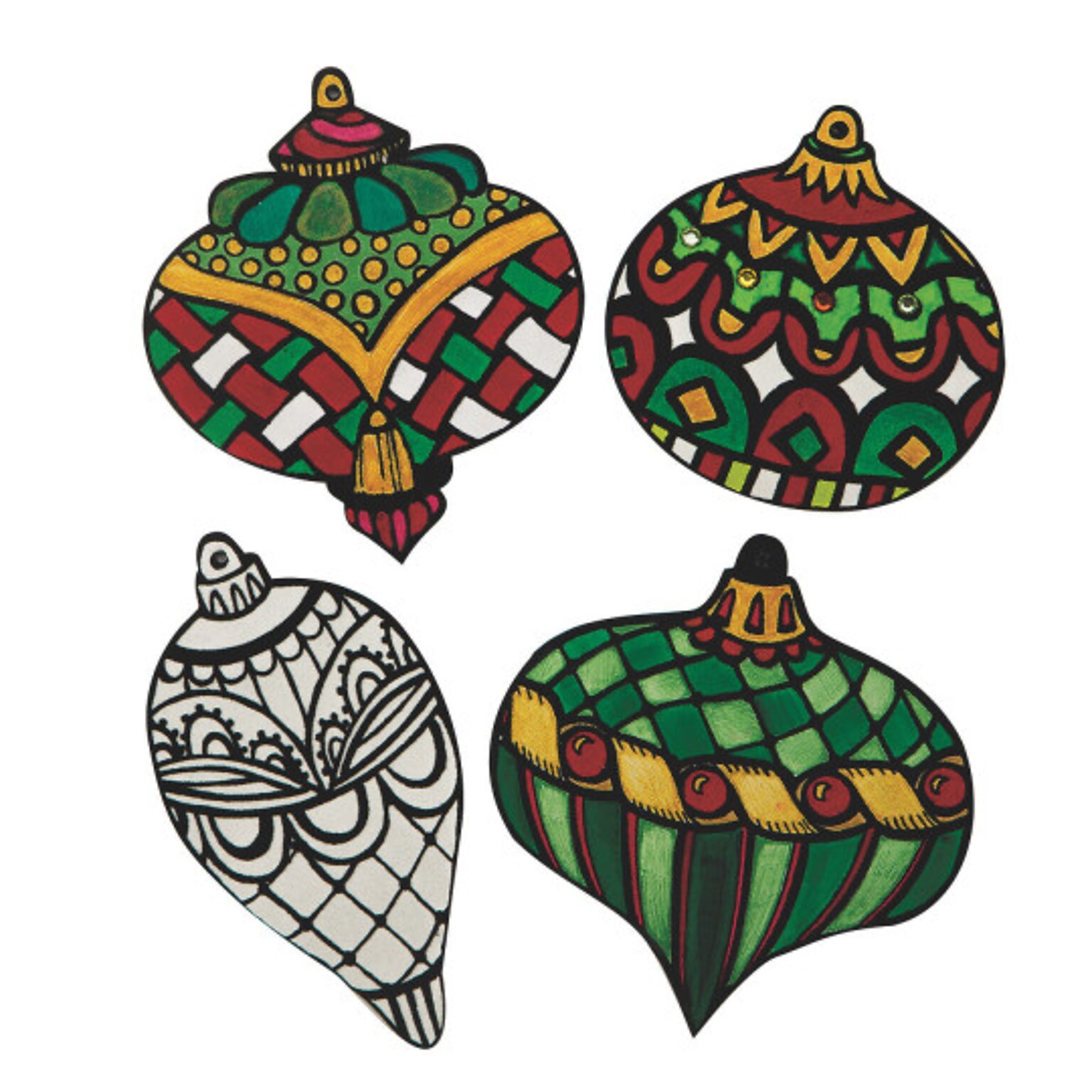 S&S Worldwide, Velvet Art  Ornaments Pk24, (76820-PS1403)