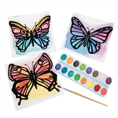 S&S Worldwide, Watercolor Velvet Art Butterflies Pk/30, (PS1404)