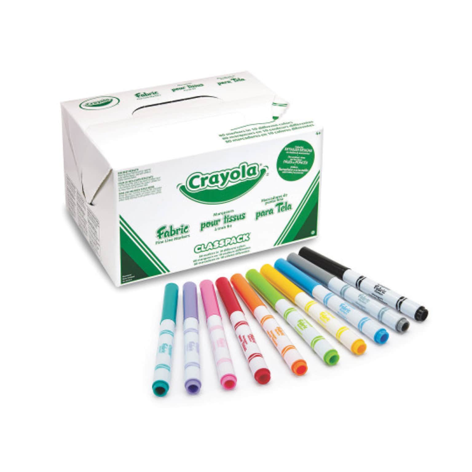 Crayola Fine Line Fabric Markers Classpack (58-8215)