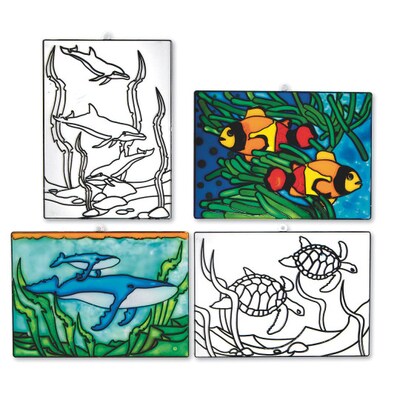 S&S Worldwide Stain A Frame Ocean Friends, 12/Pack (CF-7376)
