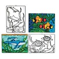 S&S Worldwide Stain A Frame Ocean Friends, 12/Pack (CF-7376)