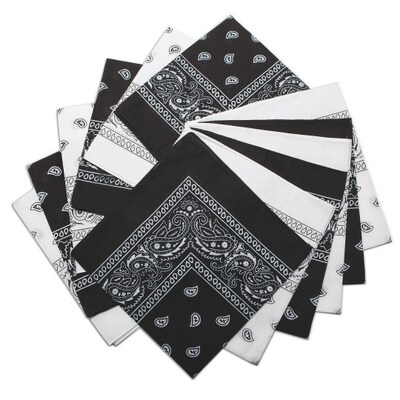S&S Worldwide, Bandanna White/Black Pk12, (SL1055)