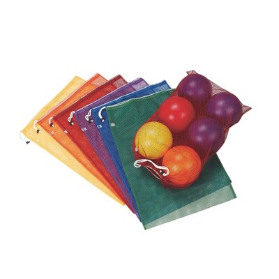 S&S Worldwide, Spectrum Mesh Drawstring Bags Medium Set 6, (W12422)