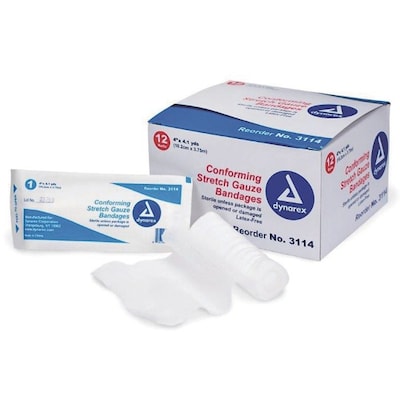 Acme United Corp, 4 Sterile Conforming Gauze Roll Bandage Bag/12, (M220-12)