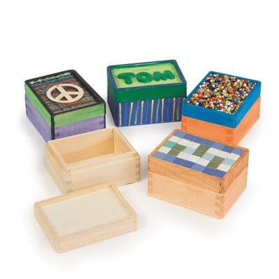 S&S Worldwide, Wood Trinket Box Pk12, (WD50X12)
