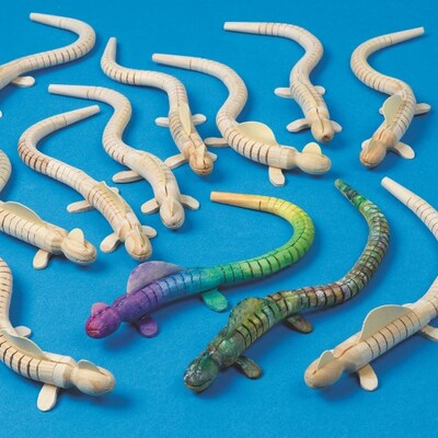 S&S Worldwide Unfinished Wood Lizard, Pack of 12 (WD7585)